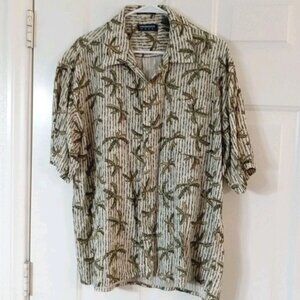 Hawaiian Pace Shirt Men's Large Hawaiian Shirt Palm Trees Vintage 100% Rayon
